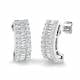 1.18ct SI2/G Baguette cut Diamond Designer Earrings in 9k White Gold