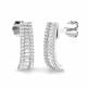 0.44ct SI2/G Baguette cut Diamond Designer Earrings in 9k White Gold