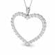 4.40ct SI2/G Round cut Diamond Heart Pendant in 9k White Gold