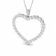 3.03ct SI2/G Round cut Diamond Heart Pendant in 9k White Gold