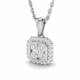 0.12ct SI2/G Round cut Diamond Cluster Pendant in 18k White Gold