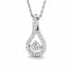 0.15ct SI2/G Round cut Diamond Drop Pendant in 18k White Gold