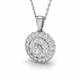 0.37ct SI2/G Round cut Diamond Vintage Pendant in 18k White Gold