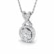 0.41ct SI2/G Round cut Diamond Drop Pendant in 18k White Gold