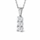 0.28ct SI2/G Round cut Diamond Drop and Trilogy Pendant in 18k White Gold