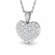 0.40ct SI2/G Round cut Diamond Heart Pendant in 9k White Gold