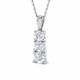 0.96ct SI2/G Round cut Diamond Drop and Trilogy Pendant in 18k White Gold