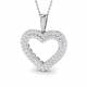 1.01ct SI2/G Round cut Diamond Heart Pendant in 18k White Gold