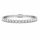 4.01ct SI1/G Round cut Diamonds Rubover Tennis Bracelet in 18k White Gold