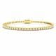 1.10ct SI2/G Round cut Diamonds Rubover Tennis Bracelet in 9k Yellow Gold