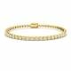 1.97ct SI2/G Round cut Diamonds Rubover Tennis Bracelet in 9k Yellow Gold