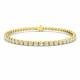 2.98ct SI2/G Round cut Diamonds Rubover Tennis Bracelet in 9k Yellow Gold