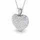 1.47ct SI1/G Round cut Diamond Heart Pendant in 18k White Gold