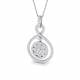 1.10ct SI1/G Round cut Diamond Drop and Trilogy Pendant in 18k White Gold