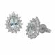 1.67ct VS/EF Pear Cut Aquamarine Single Halo Earrings