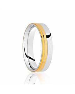 5mm Two Tone Wedding Band, Size S1/2