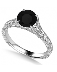 0.50CT Black Diamond Vintage Ring