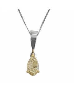 1.01ct SI2/FY Pear Fancy Yellow Solitaire Pendant