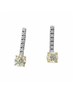 0.99ct I1/FY Round Cut Fancy Yellow Journey Earrings