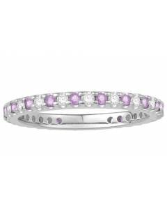 0.50ct VS/EF Pink Sapphire And Diamond Eternity Ring