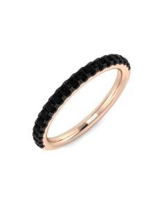 0.27ct Round cut Black Diamond Half Eternity Ring in 18k Rose Gold