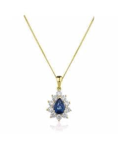 0.80ct VS/EF Blue Sapphire & Diamond Pendant