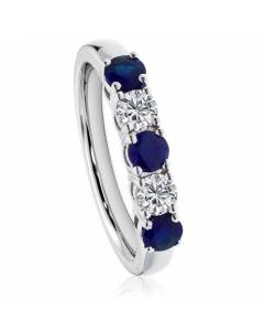 1.20CT VS/EF Blue Sapphire & Diamond Eternity Ring