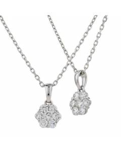 0.25CT VS/FG Round Diamond Cluster Pendant