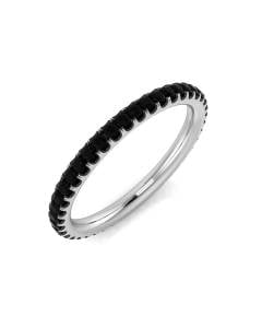 0.35ct SI1/G Round cut Black Diamond Full Eternity Ring in 18k White Gold