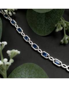 5.19CT Blue Sapphire & Diamond Bracelet