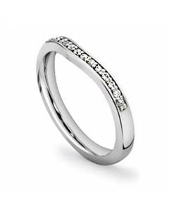 0.10CT VS1/F Round Diamond Shaped Wedding Band