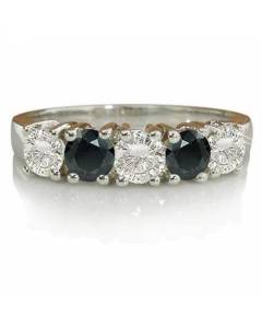 1.00ct VVS/FG Round Eternity Black Diamond Ring