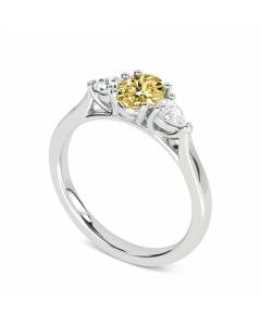 Yellow Oval Diamond Trilogy Ring