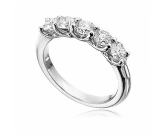 1.00ct SI1/E 5 Stone Round Labgrown Diamond Half Eternity Ring