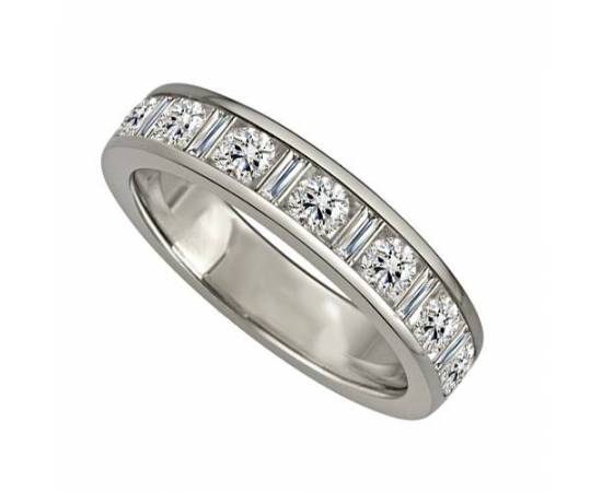 1.03ct VS/EF Round & Baguette Diamond Eternity Ring