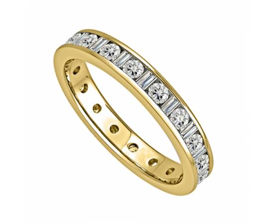 1.03CT SI/EF Round/Baguette Diamond Full Eternity Ring