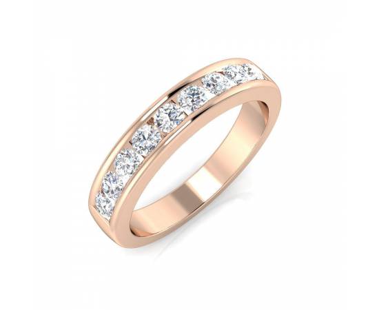 0.45ct SI2/G Round cut Diamond Half Eternity Ring in 9k Rose Gold