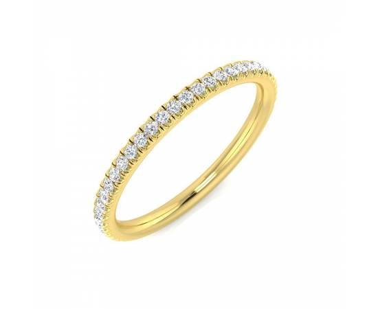 0.14ct I2/G Round cut Diamond Half Eternity Ring in 9k Yellow Gold