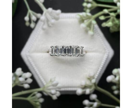 1.00ct VVS/F Emerald Diamond 5 Stone Ring