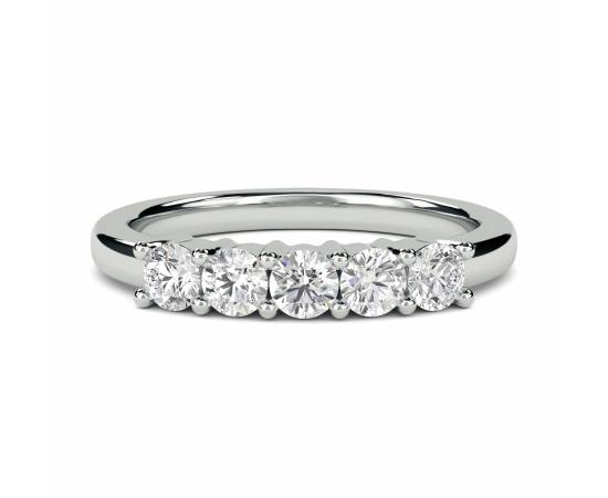 1.00ct VS1/E 5 Stone Round Diamond Half Eternity Ring
