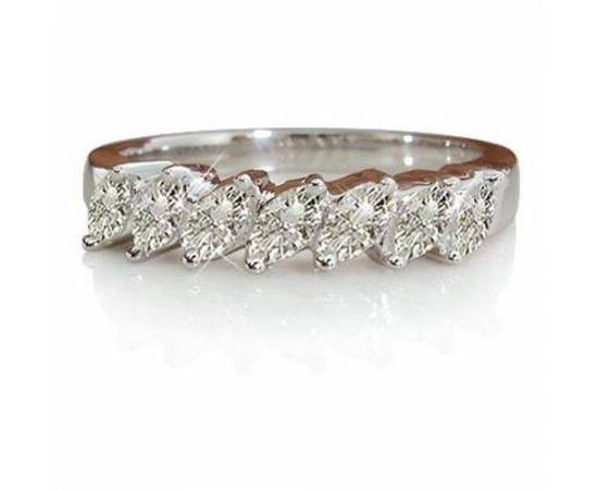 0.80ct SI/F-G 7 Stone Marquise Diamond Half Eternity Ring