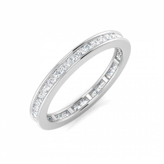 0.50ct VS/F Round cut Labgrown Diamond Full Eternity Ring in 9k White Gold