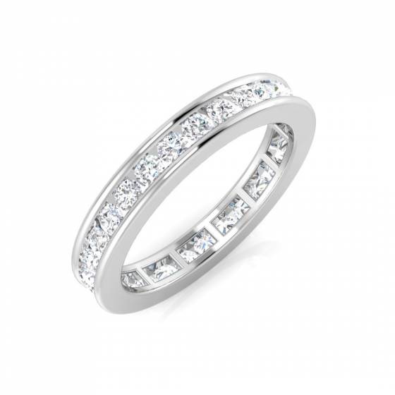 1.00ct VS/F Round cut Labgrown Diamond Full Eternity Ring in 9k White Gold