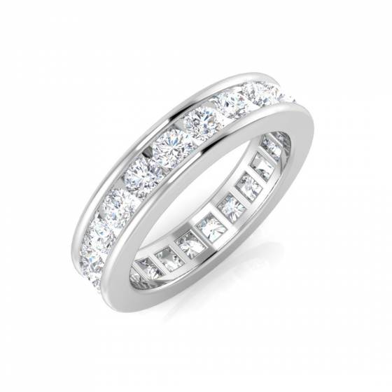 2.00ct VS/F Round cut Labgrown Diamond Full Eternity Ring in 18k White Gold