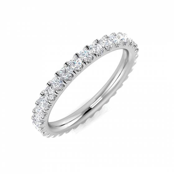 0.83ct VS/F Round cut Labgrown Diamond Full Eternity Ring in Platinum
